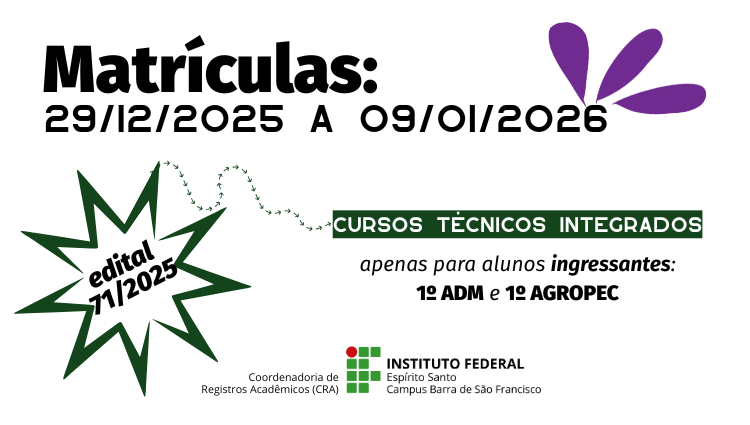 Matrículas Abertas - 1º ADM e 1º AGROPEC