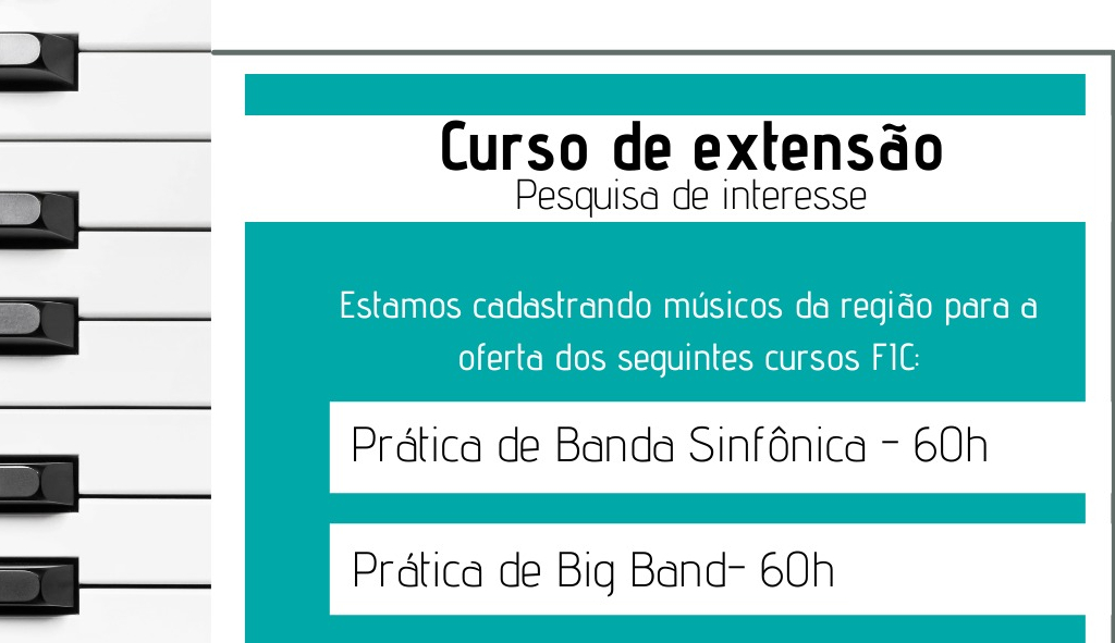 Ifes abre pesquisa de interesse para cursos na área de música (Banda Sinfônica e Jazz Band)
